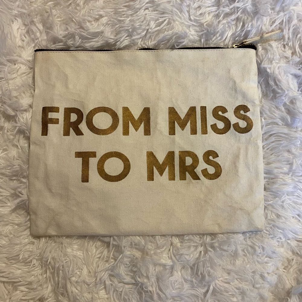 From Miss To Mrs Canvas Zip Pouch